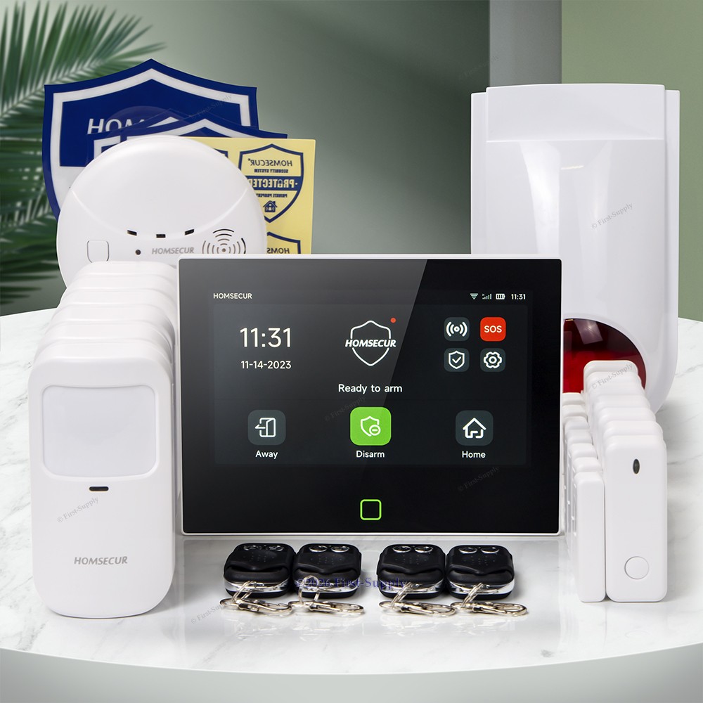 HOMSECUR Wireless Burglar Alarm System, 23pcs GSM SMS 4G WIFI APP Alarm