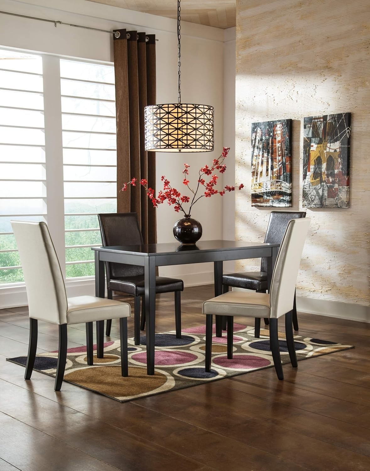 Indoor Rectangular Dining Table with Assembly Tools Included, No Tools Needed