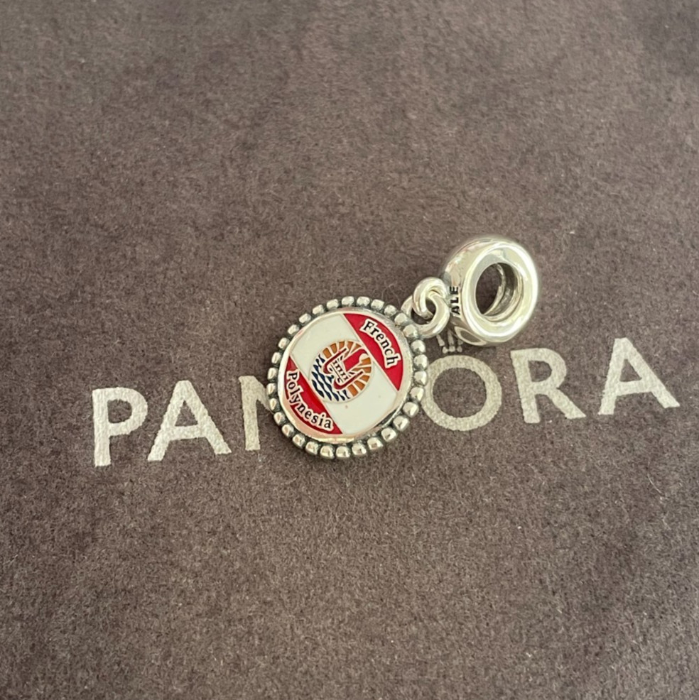 Pandora Polynesia Flag Dangle Charm S925 Sterling Silver Jewelry