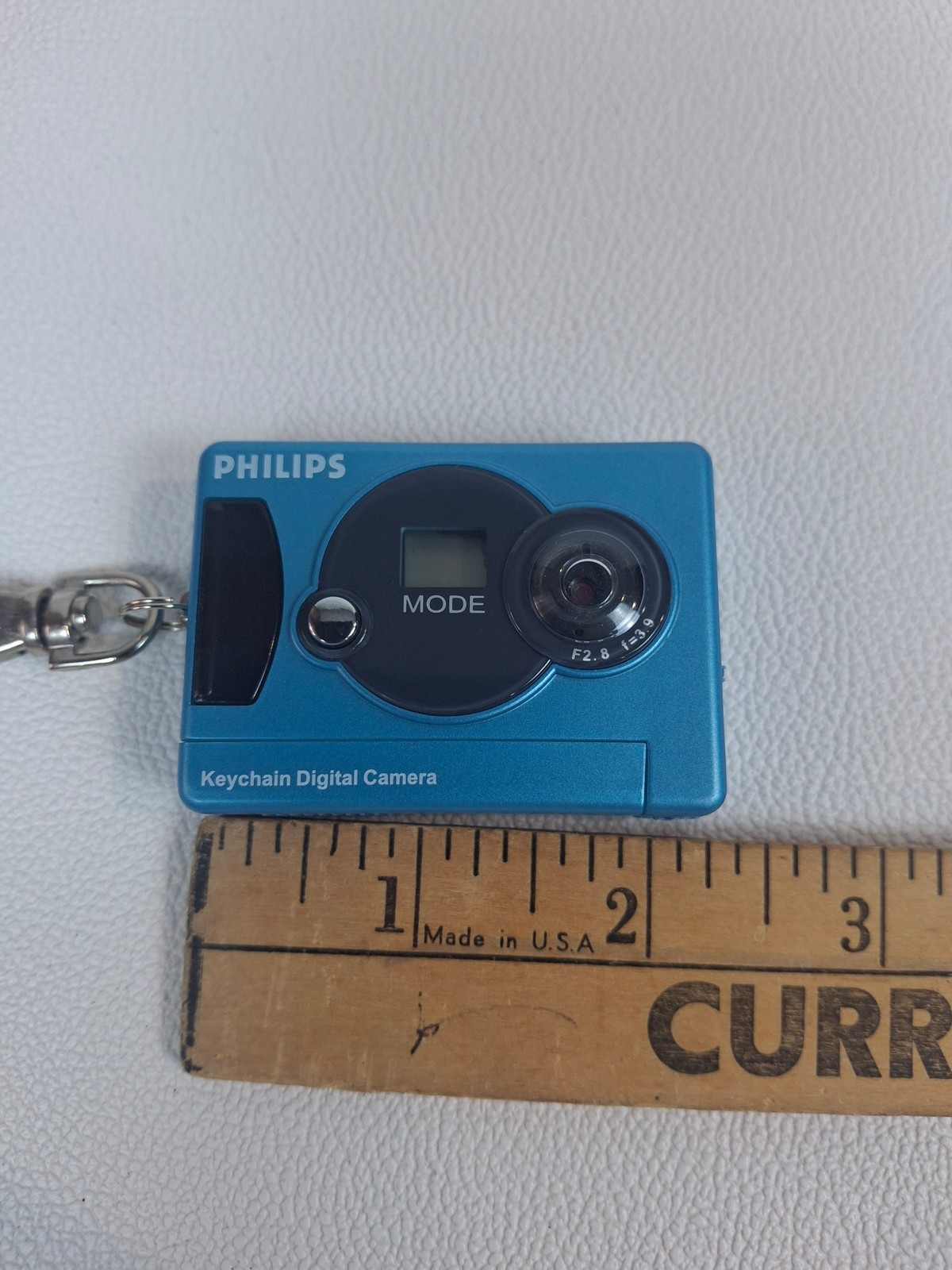 Philips Keychain Digital Camera Blue Pop-up Viewfinder Mini-USB Compact