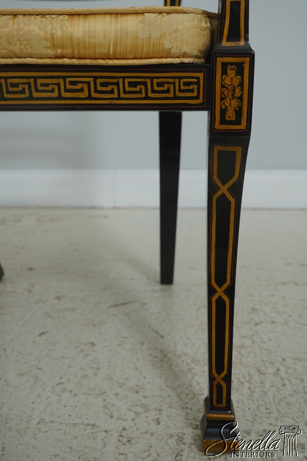 71773: Quality Regency Style Black & Gold Finish Chair
