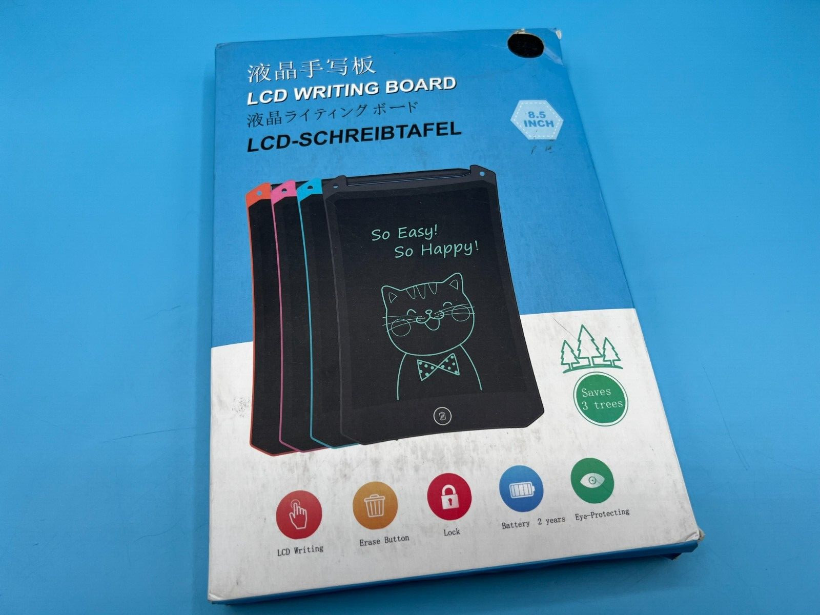 2 Pack LCD Writing Tablet for Kids Doodle Board with 2 Bag 8.5 Inch Blue red