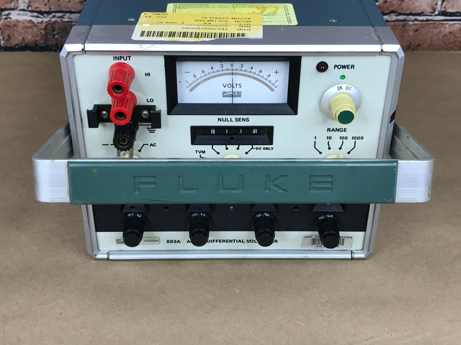 Fluke 893A AC-DC Differential Voltmeter - Untested, AS-IS (Lot 2)