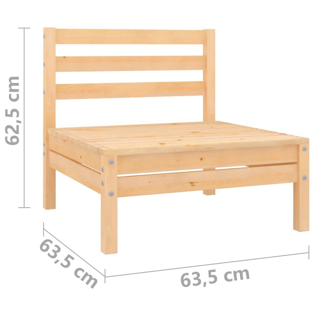 Patio 2-Seater Sofa Solid Pinewood