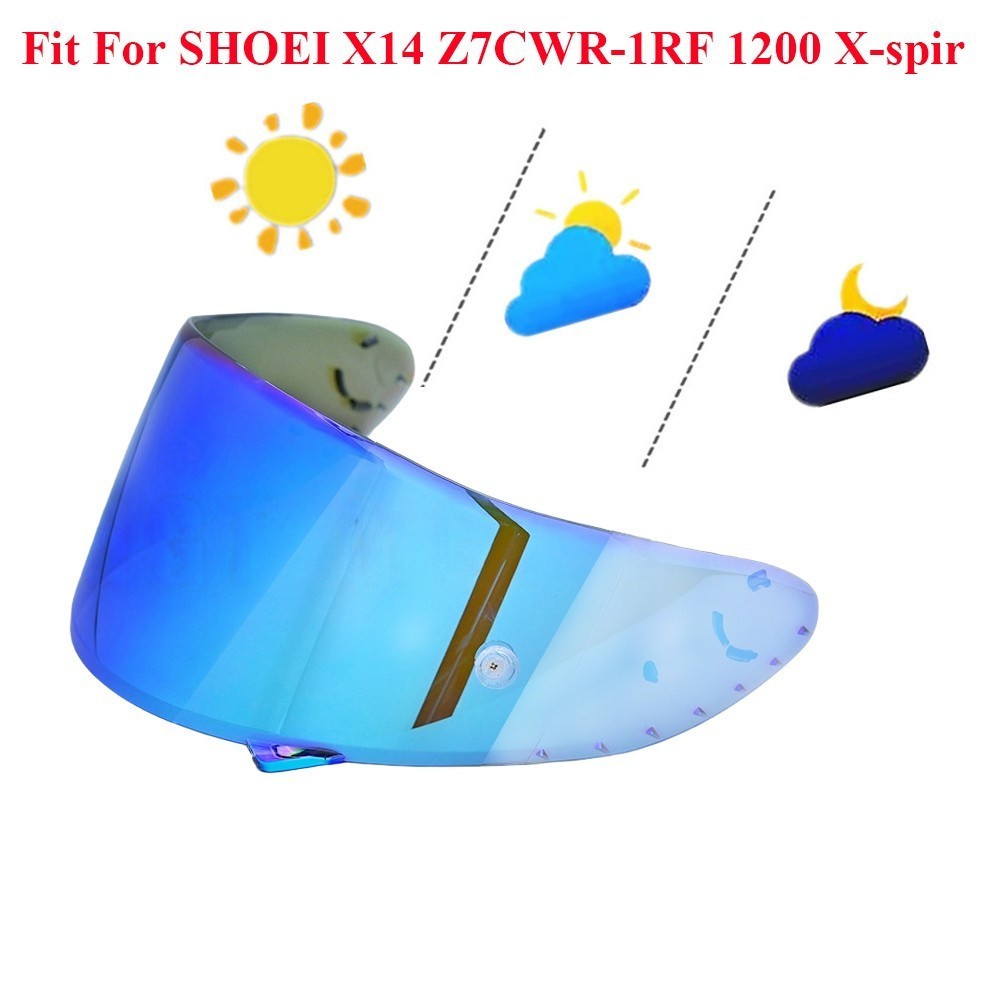 Photochromic Blue Visor For SHOEI X14 Z7 CWR-1 NXR RF-1200 X-Spirit Helmet Lens