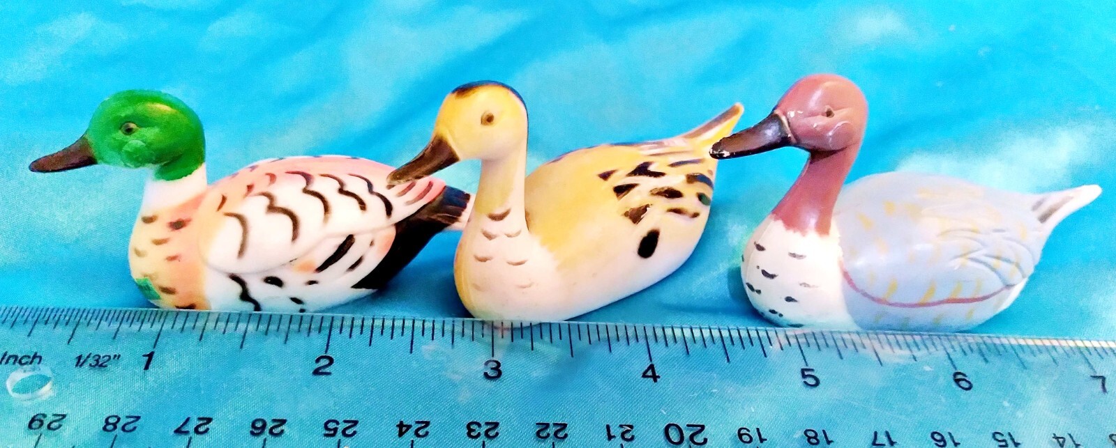 Set of 3 - Vintage Small Ducks Mallard Pencil Sharpeners Plastic.