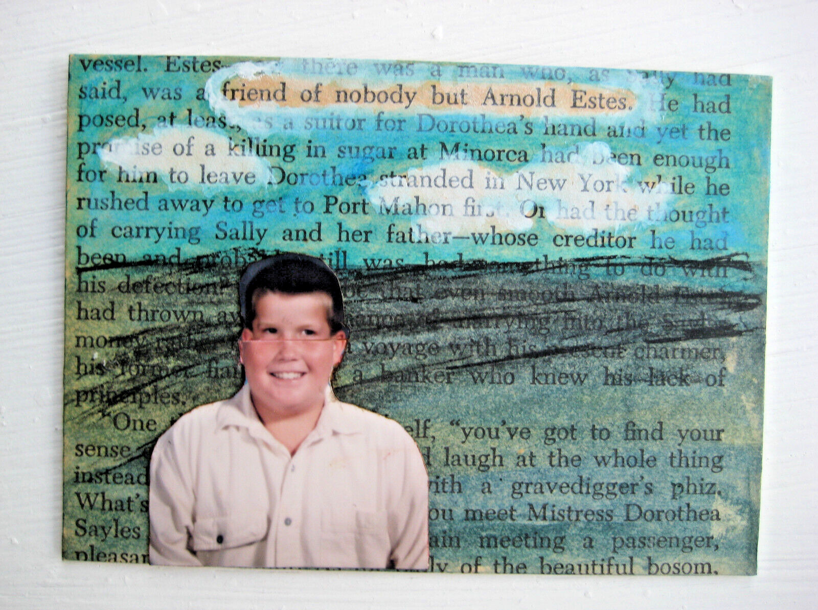 ACEO " Kids #2" Series #Mixed Media-Photos-Painting-Humor-OOAK-Vintage pages