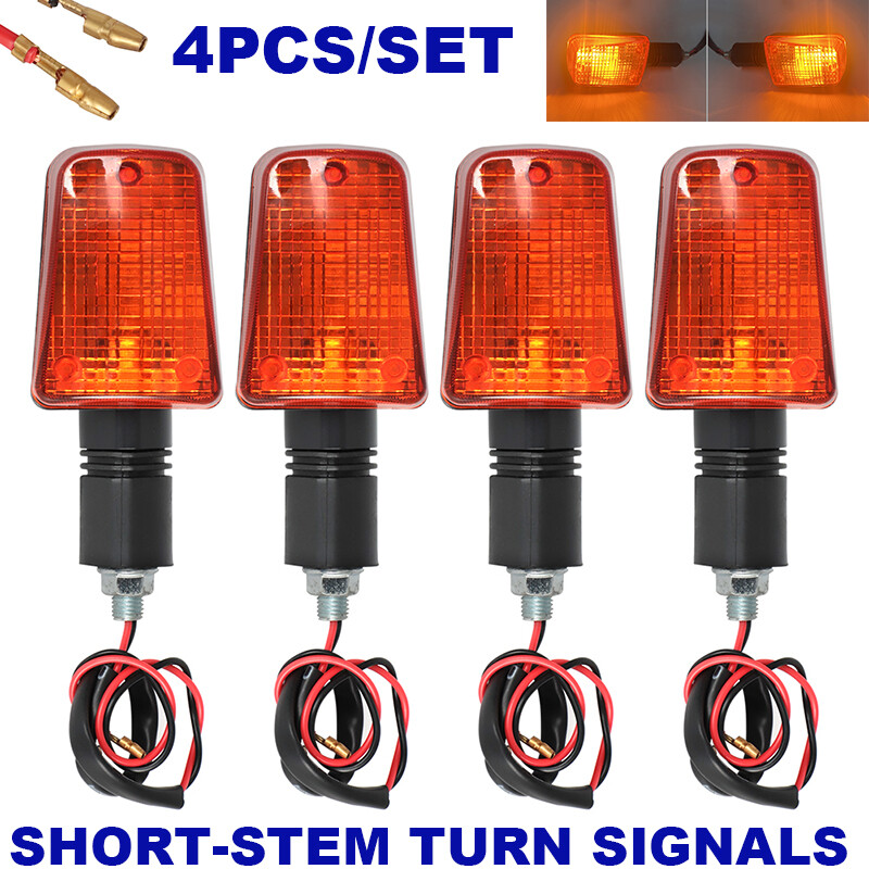 4PCS SHORT-STEM TURN SIGNALS For Suzuki DR350 DR650 DR 125 200 250 GSXR 750 1100