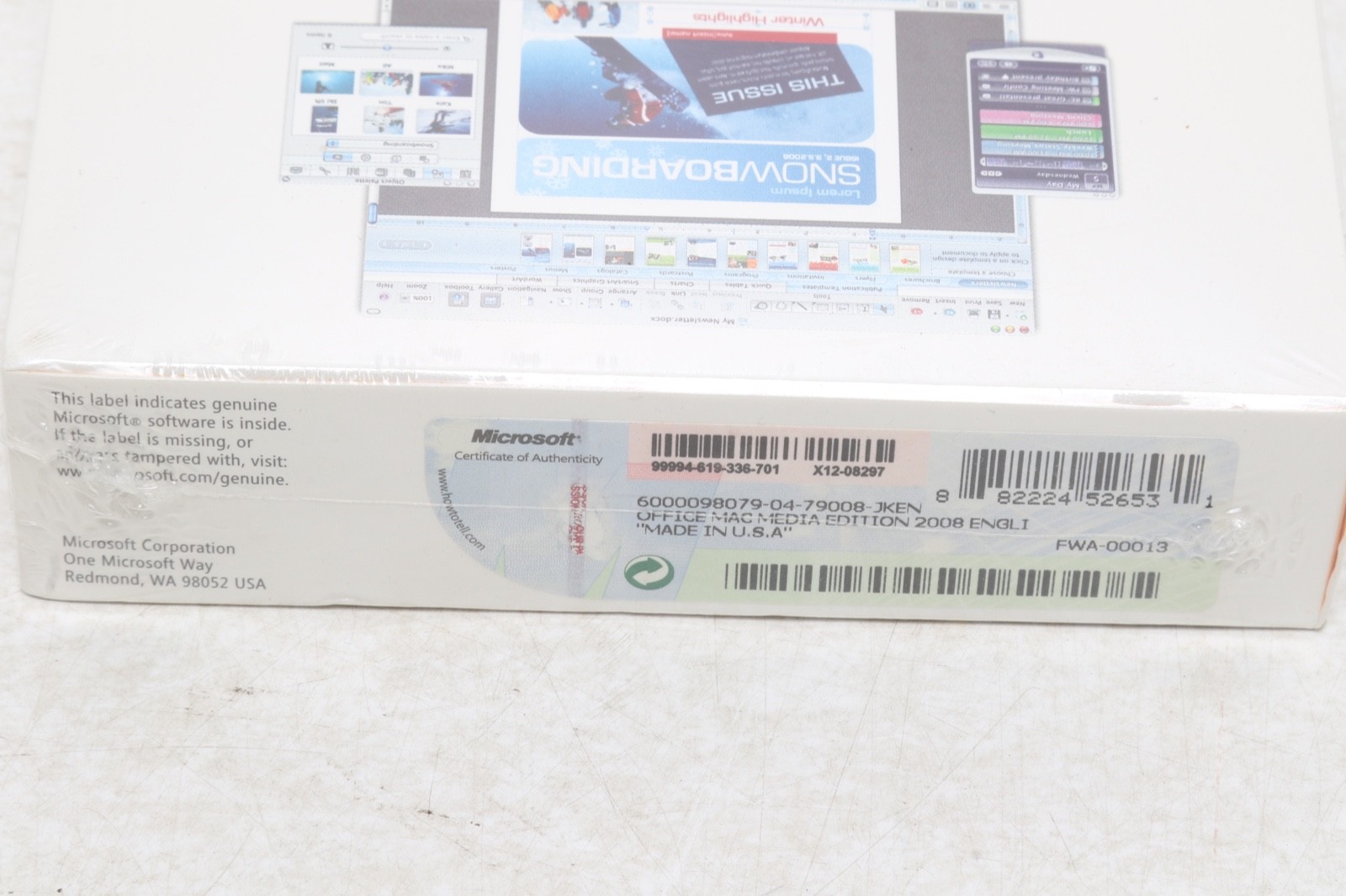 Microsoft Office Mac 2008 with expression media New Sealed