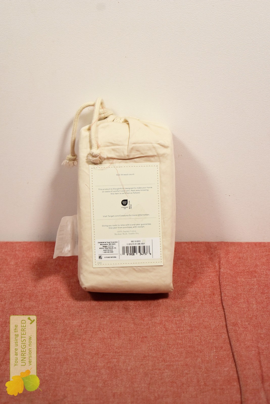 Casaluna 500 Thread Count Washed Supima Sateen Solid Pillowcase Set Natura King*