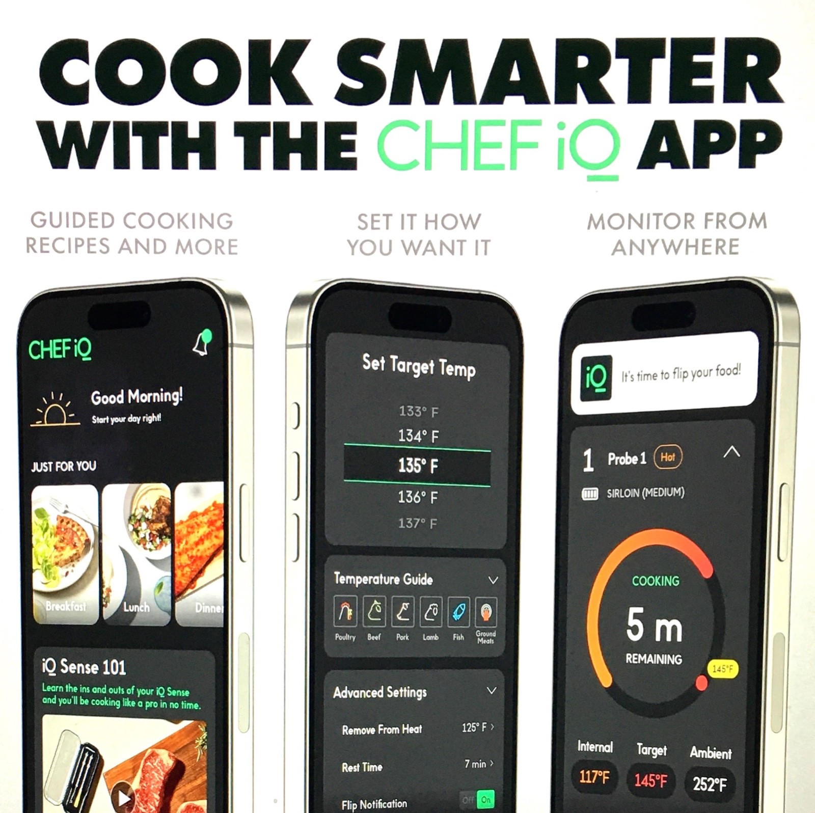 CHEF iQ Sense, Smart Wireless Meat Thermometer, Ultra-Thin Probe, Sealed Box!