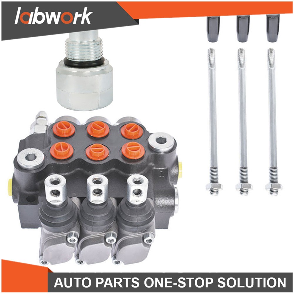 Labwork 3Spool Hydraulic Directional Control Valve Double 11GPM +Conversion Plug
