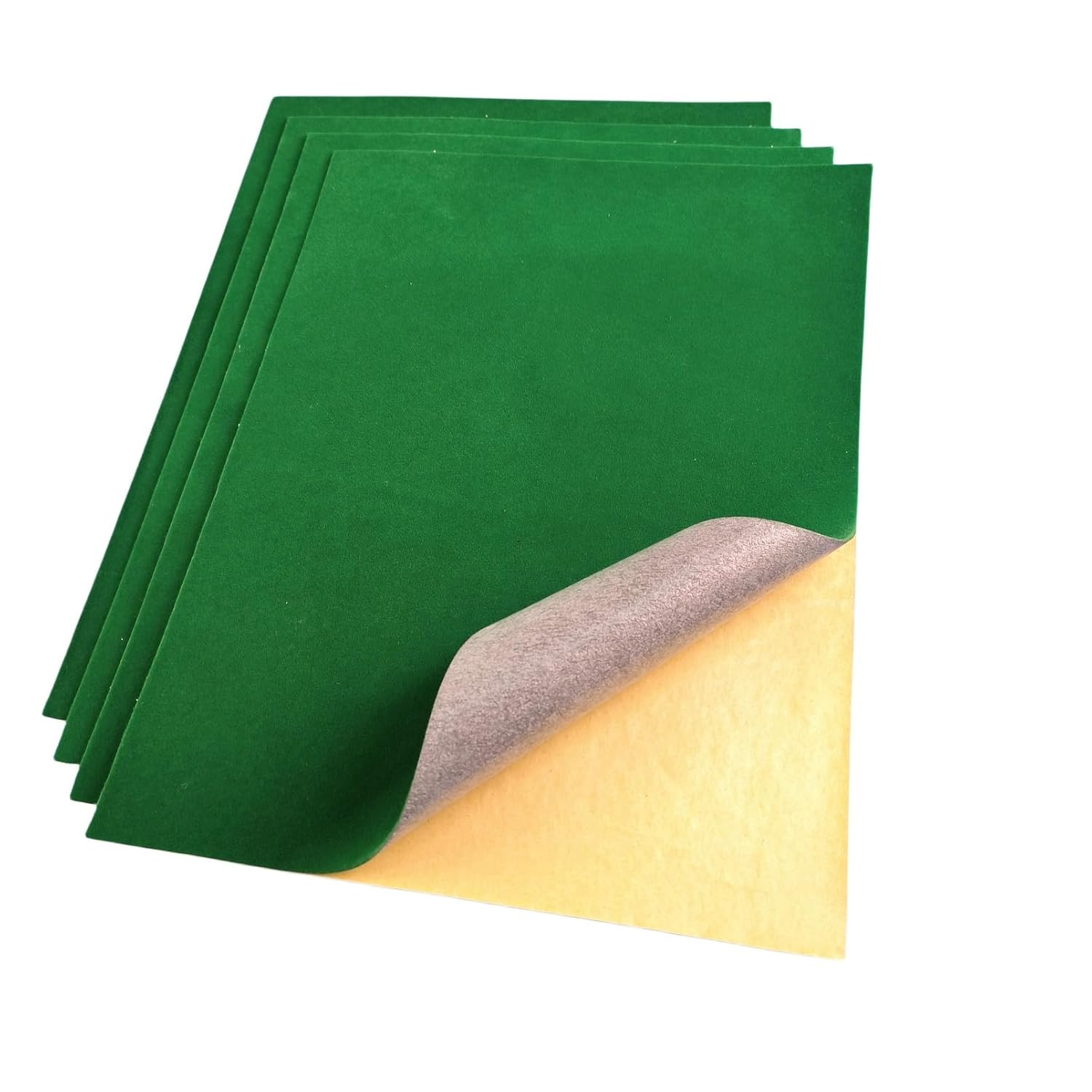 4 Pcs Self-Adhesive Velvet Flocking Liner Sheet (4, Emerald) | Self-Adhesive Fla