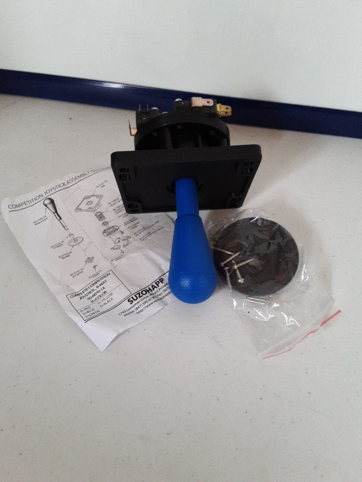 NEW 100% HAPP JOYSTICK COMPETITION 8 WAY BLUE ARCADE MAME, JAMMA, MULTICADE!,!!!