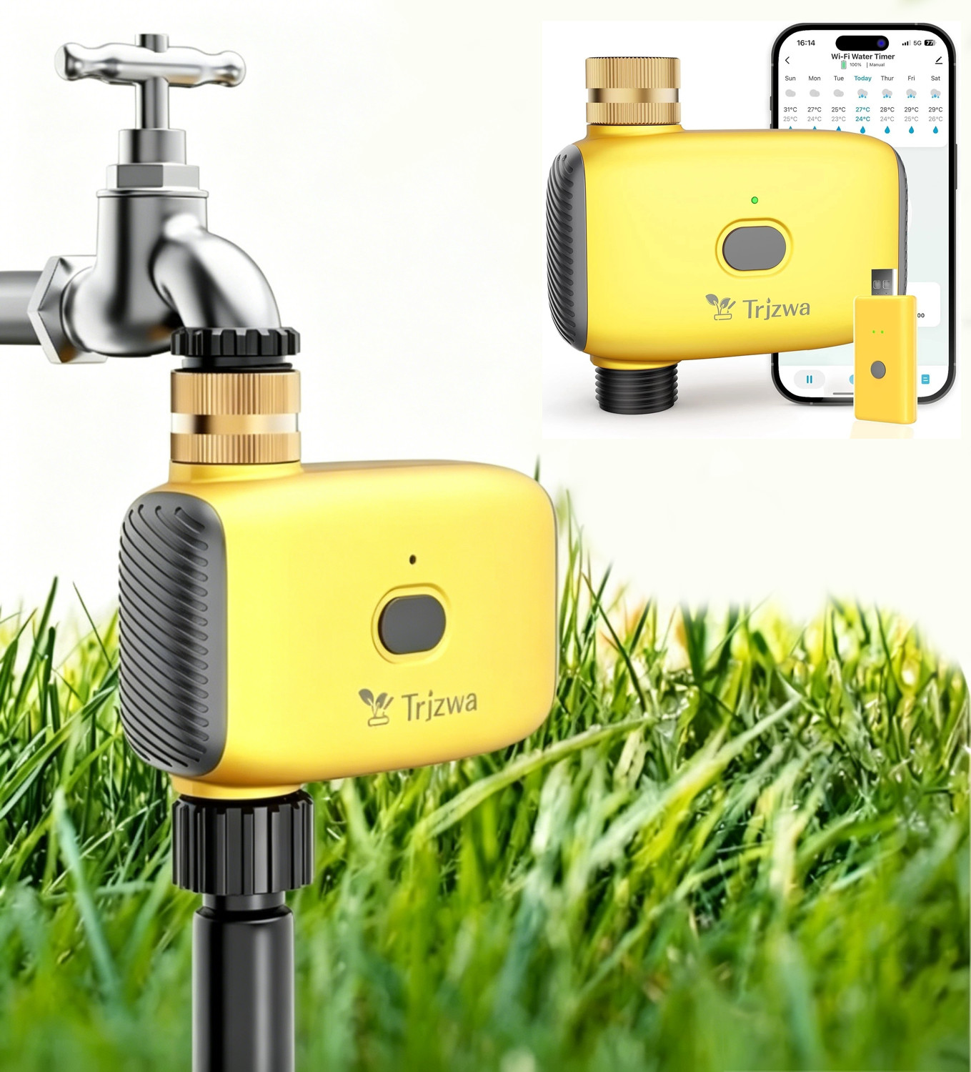 WiFi Smart Sprinkler Timer for Garden Hose,Brass Smart Irrigation System Garden