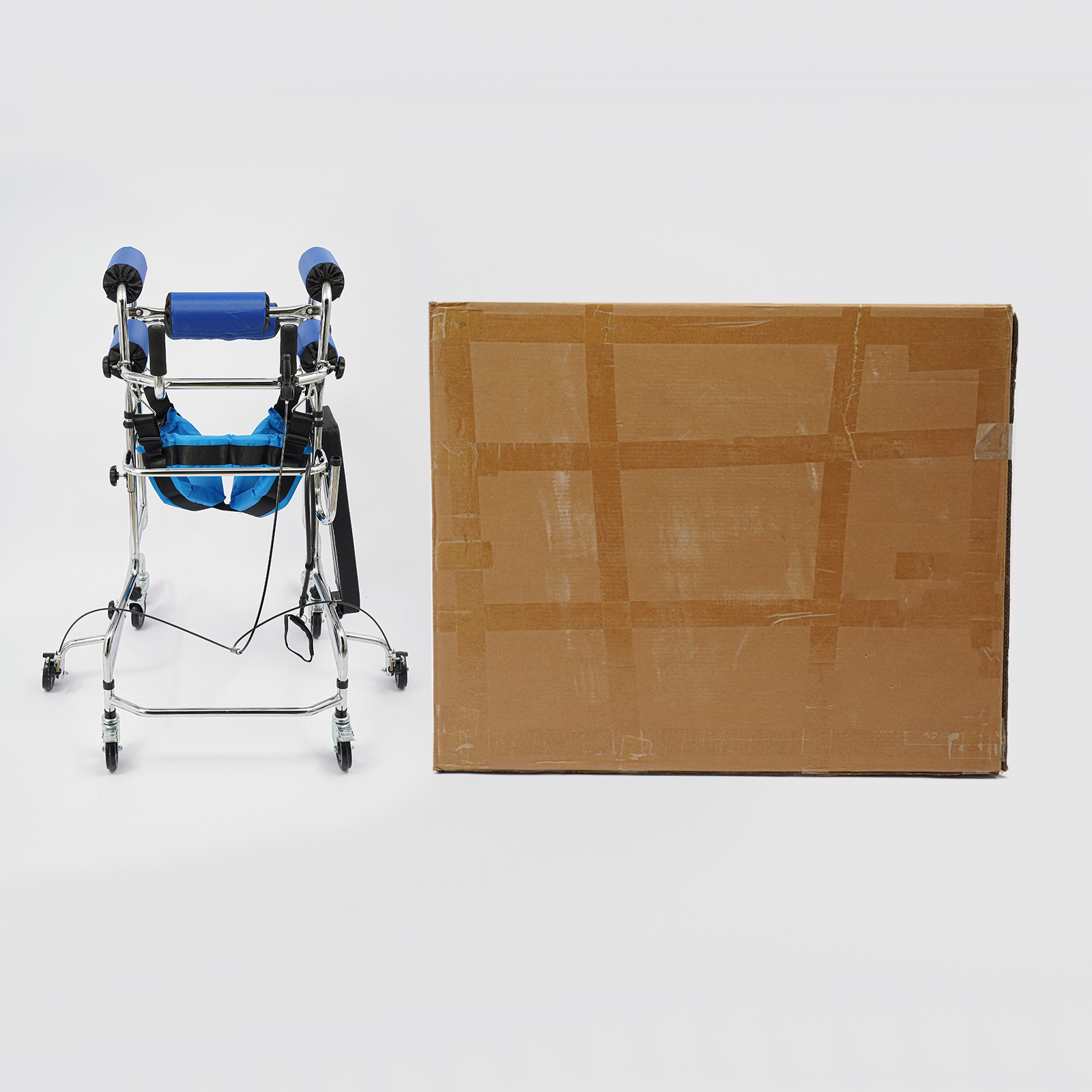 Adult Standing Walker 8-Wheel Height Width Adjustable Walking Aid Mobility Aid