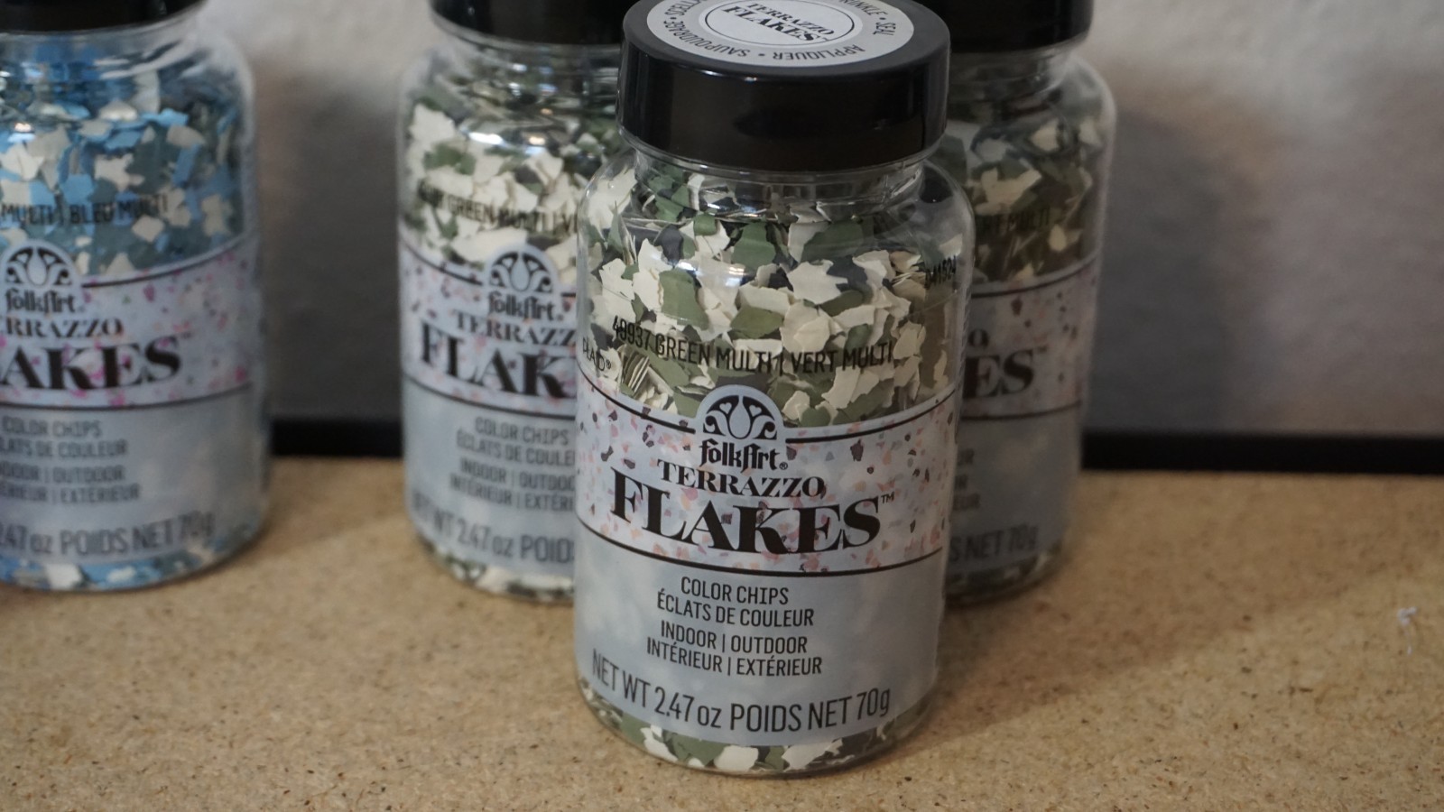 10 Lot Folkart Terrazzo Flakes Color Chips 2.47oz Teal Blue Green