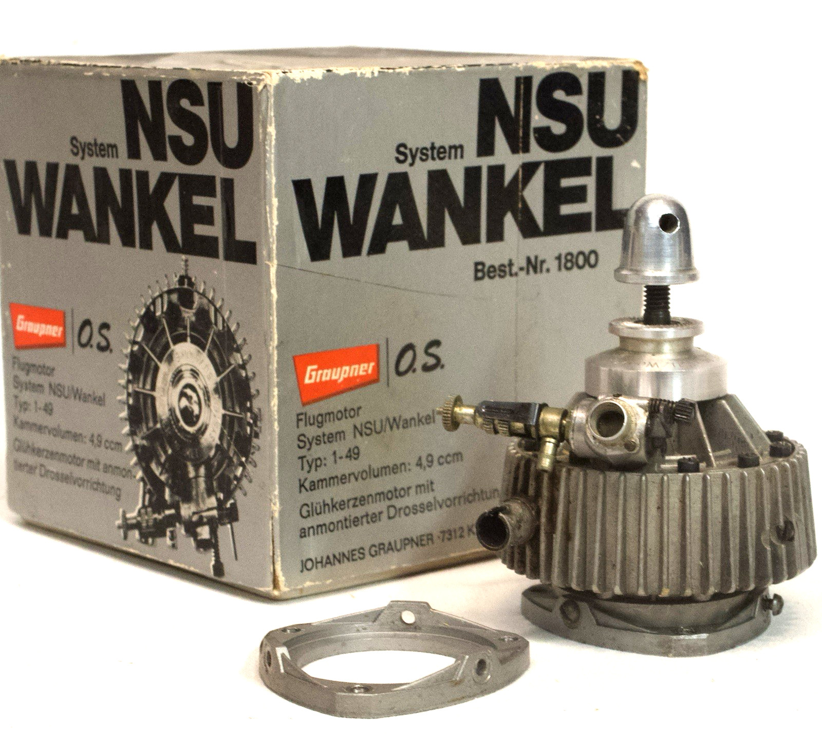 VTG Graupner O.S. NSU Wankel 4.9cc RC Model Airplane Rotary Engine W Box