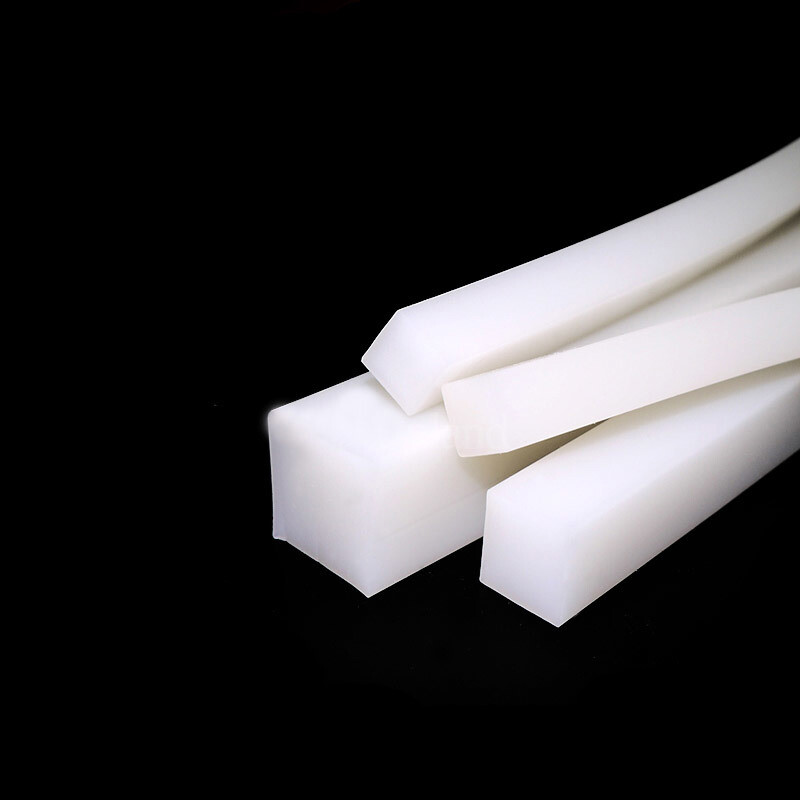 Square Silicone Rubber Cord White Seal Cord White 4x4mm to 20x30mm 1 or 3Meters