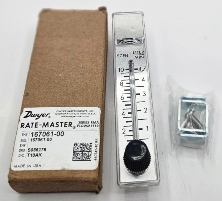 Dwyer 167061-00 Rate-Master Series RMA Flowmeter S086278 T10AK 100PSI 130F