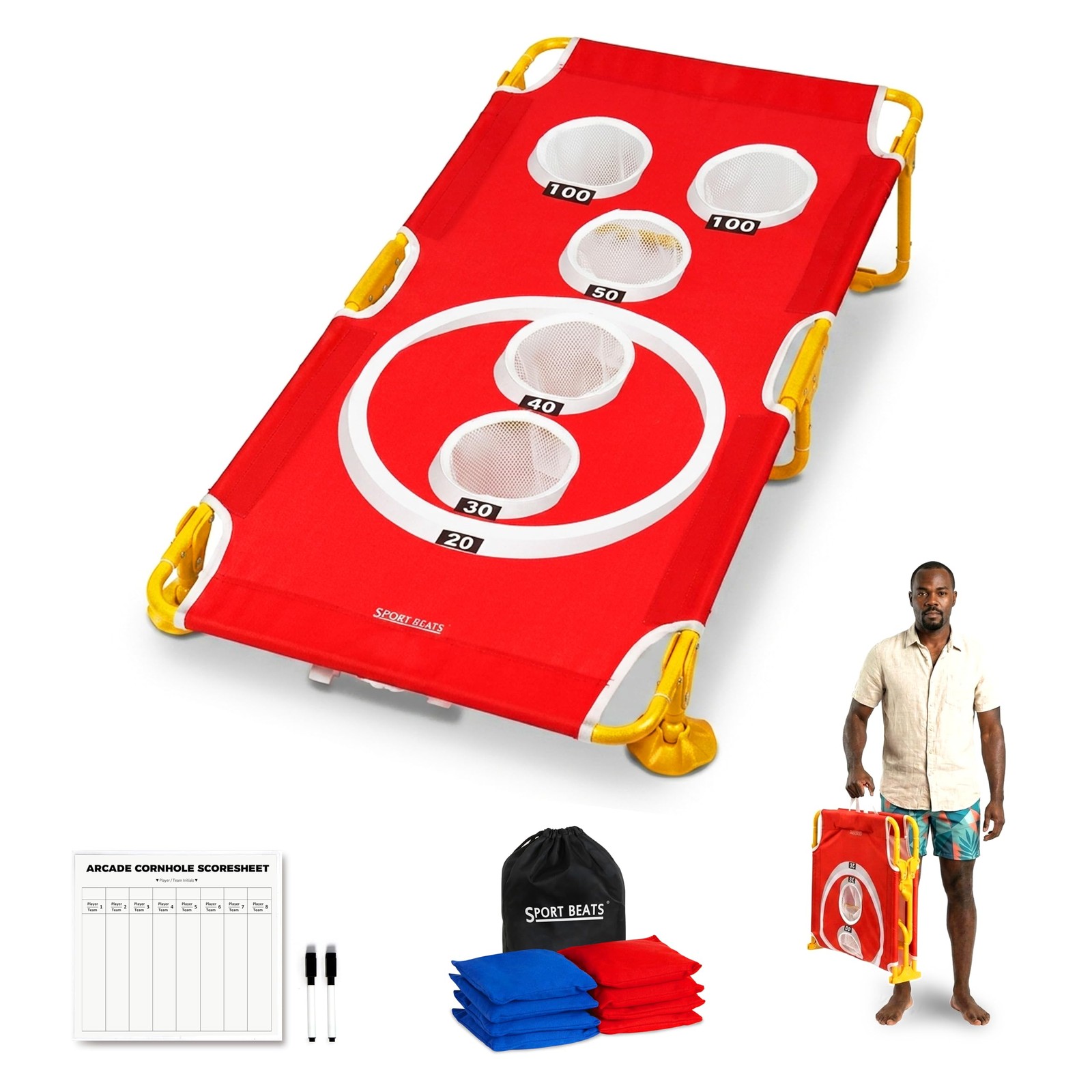 Metal Cornhole Game Set for Family Outdoor Games Choose 3x2' or 4x2' Size