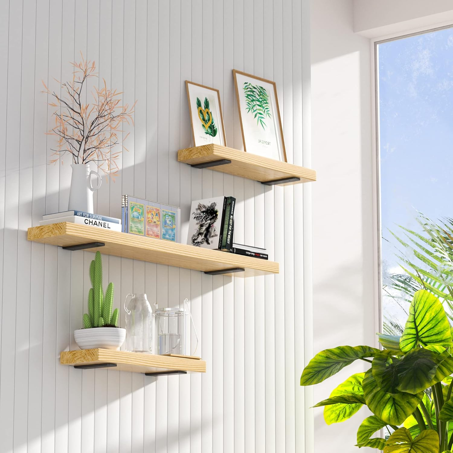 6 Pack Floating Shelf Bracket 6 Inch, Heavy Duty Hidden L Brackets, DIY Rustic I