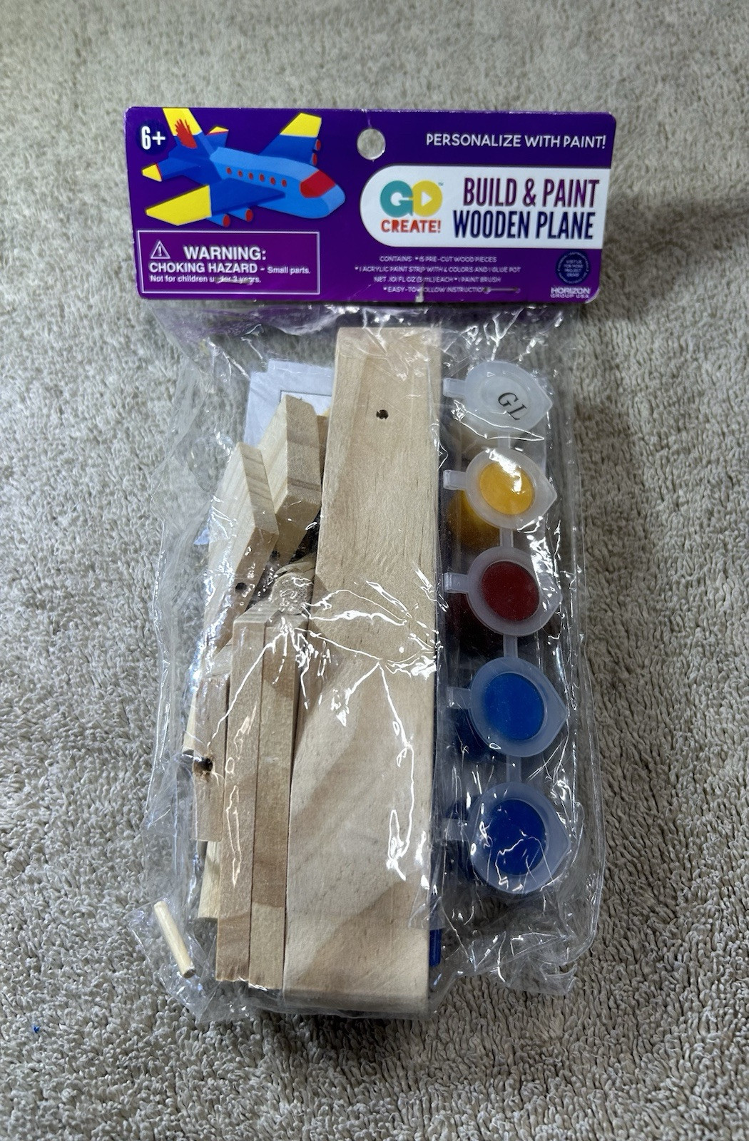 Go Create Build  And Paint Your Own Wooden Plane, Arts & Crafts Set