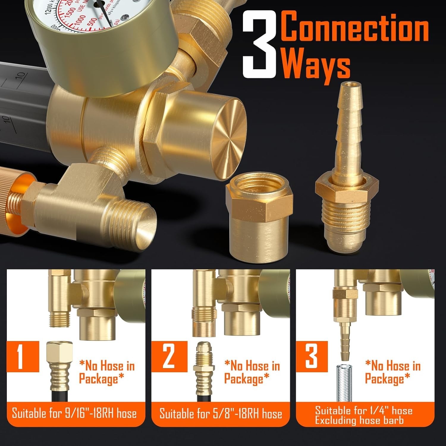 Compact Argon/CO2 Flow Meter Regulator with 4000 psi Gauge - Welding Precision
