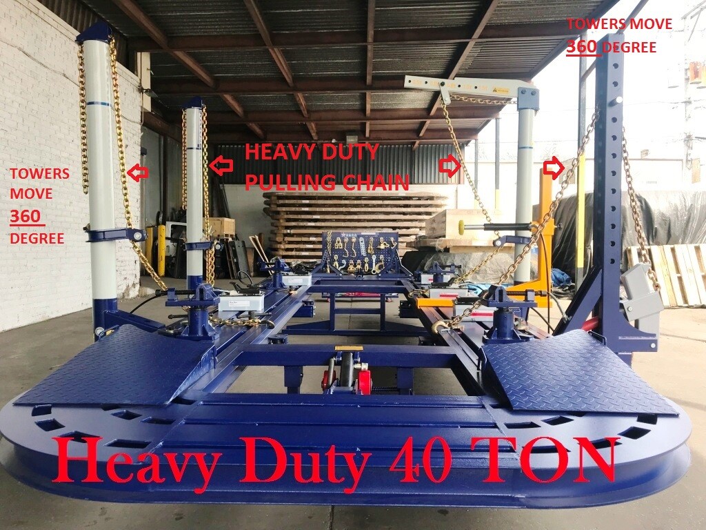 NEW FREE SHIPPING 22 FEET 4 TOWERS AUTO BODY FRAME MACHINE  40 TON HEAVY DUTY