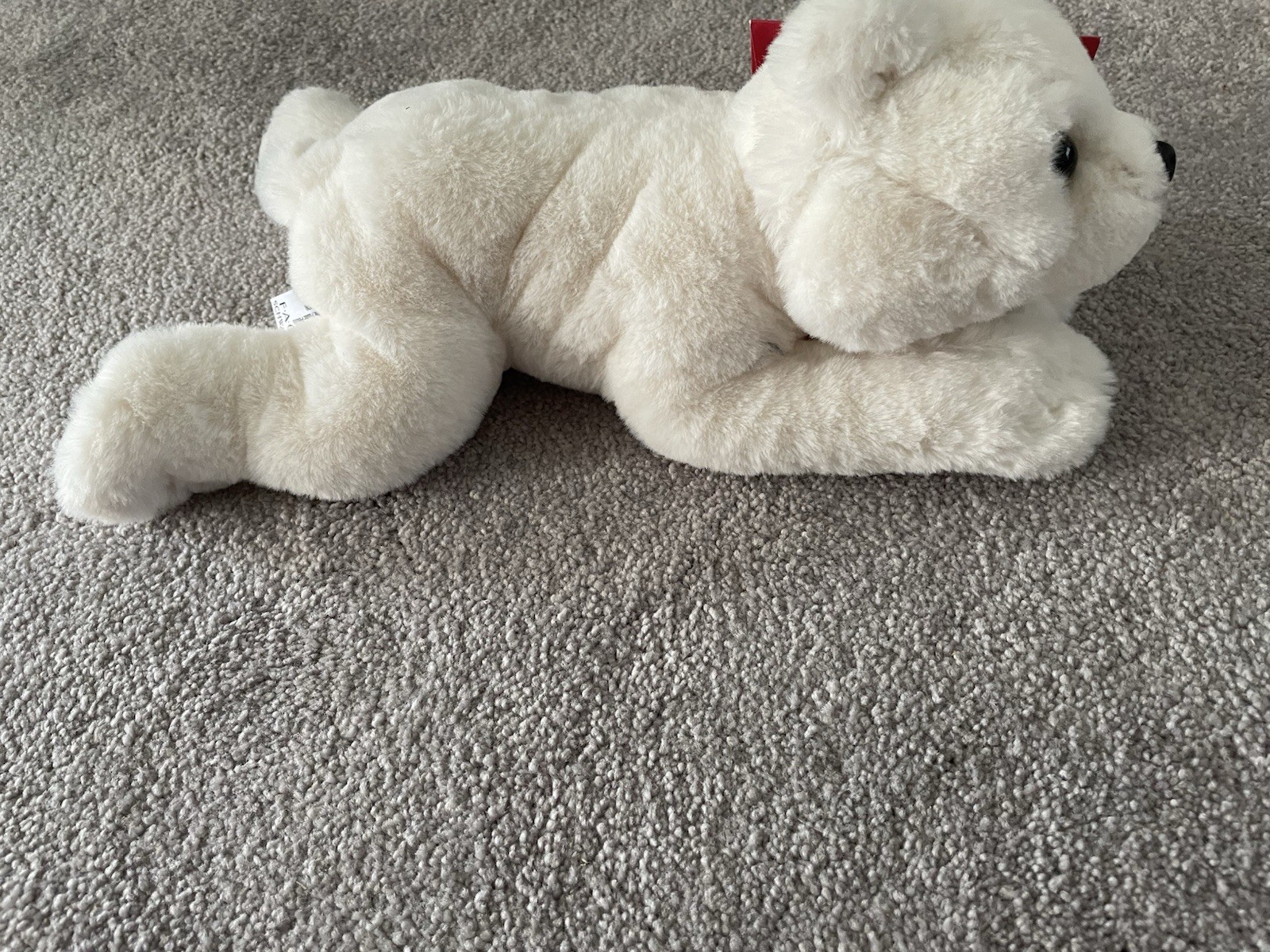 FAO Schwarz Adopt A Pets White Plush Dog Medium 14-24in Stuffed Animal