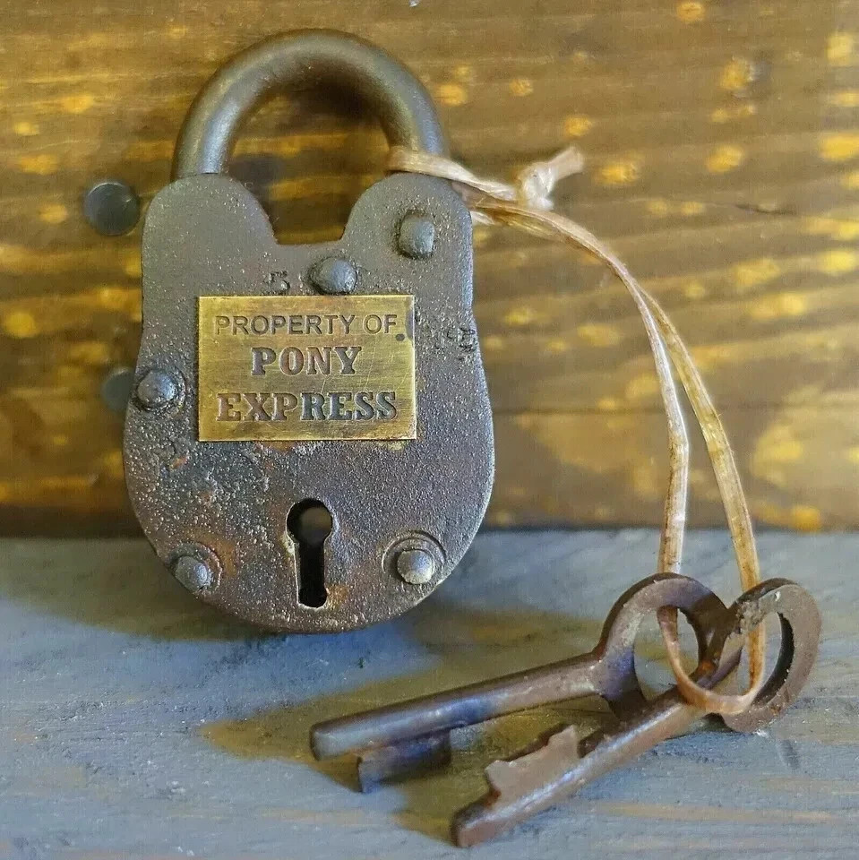Padlock Pony Express Cast Iron Working Lock 4'' U.S. Postal Western lock