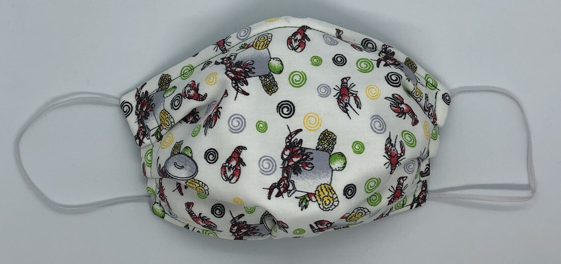 Crawfish Boil Seafood Crayfish / White Face Mask Triple Layer Double Wire Fitted