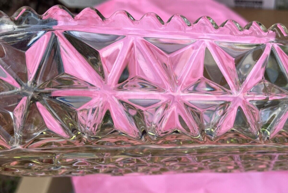 Clear Sawtooth Edge Celery Dish # 2