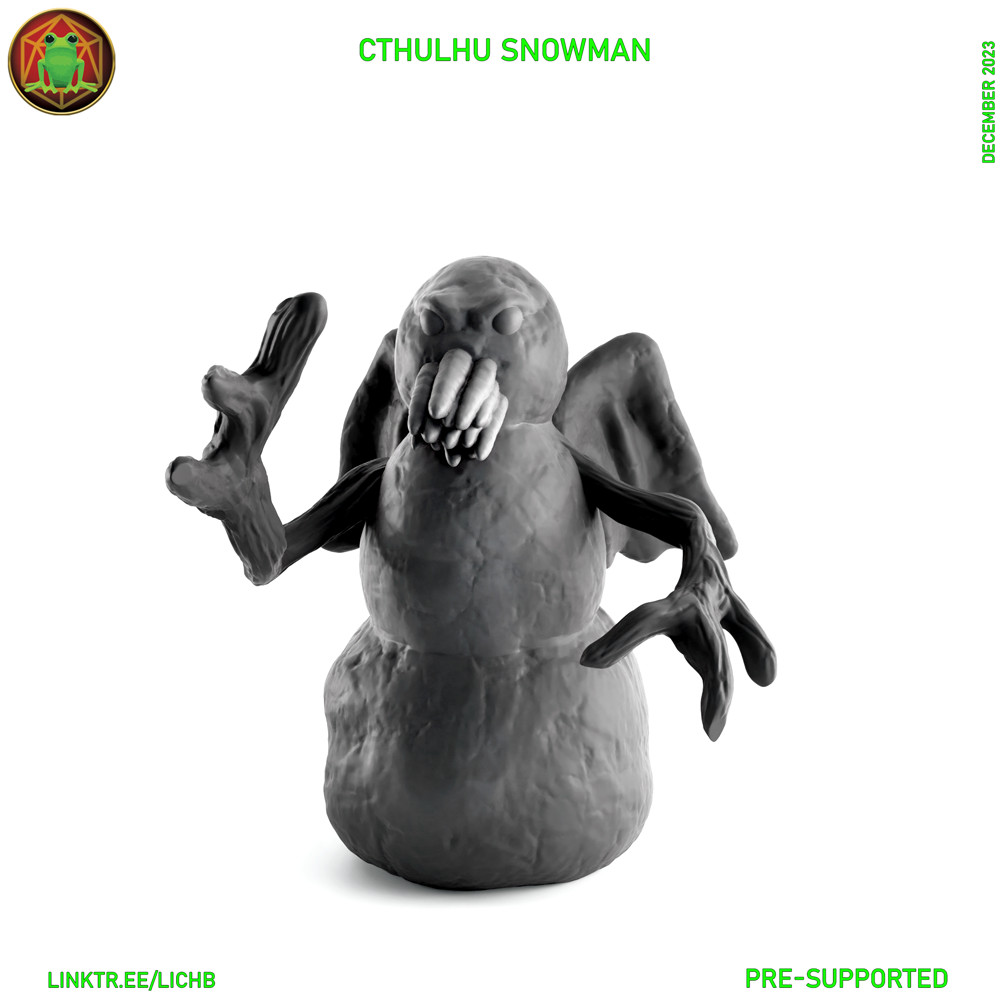 Cthulu Snowman Monster Manual 28mm Scale DND D&D Tabletop Mini TW