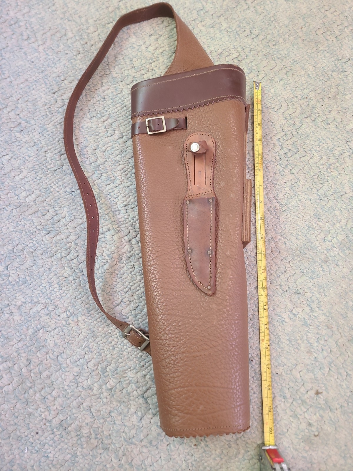 VTG Sport King Line Leather Back Quiver Traditional Archery Knife Sheath