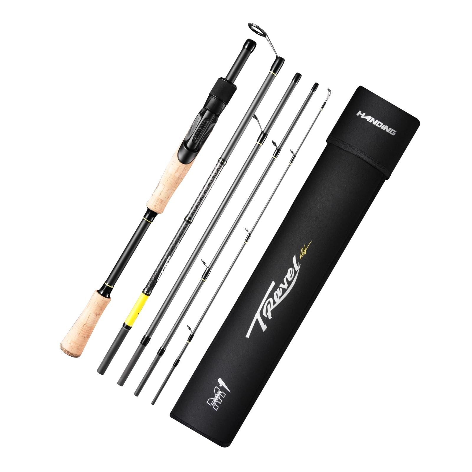 HANDING M1 Travel Fishing Rod, 5/6-Piece Travel Spinning Rod & Baitcaster Rod...