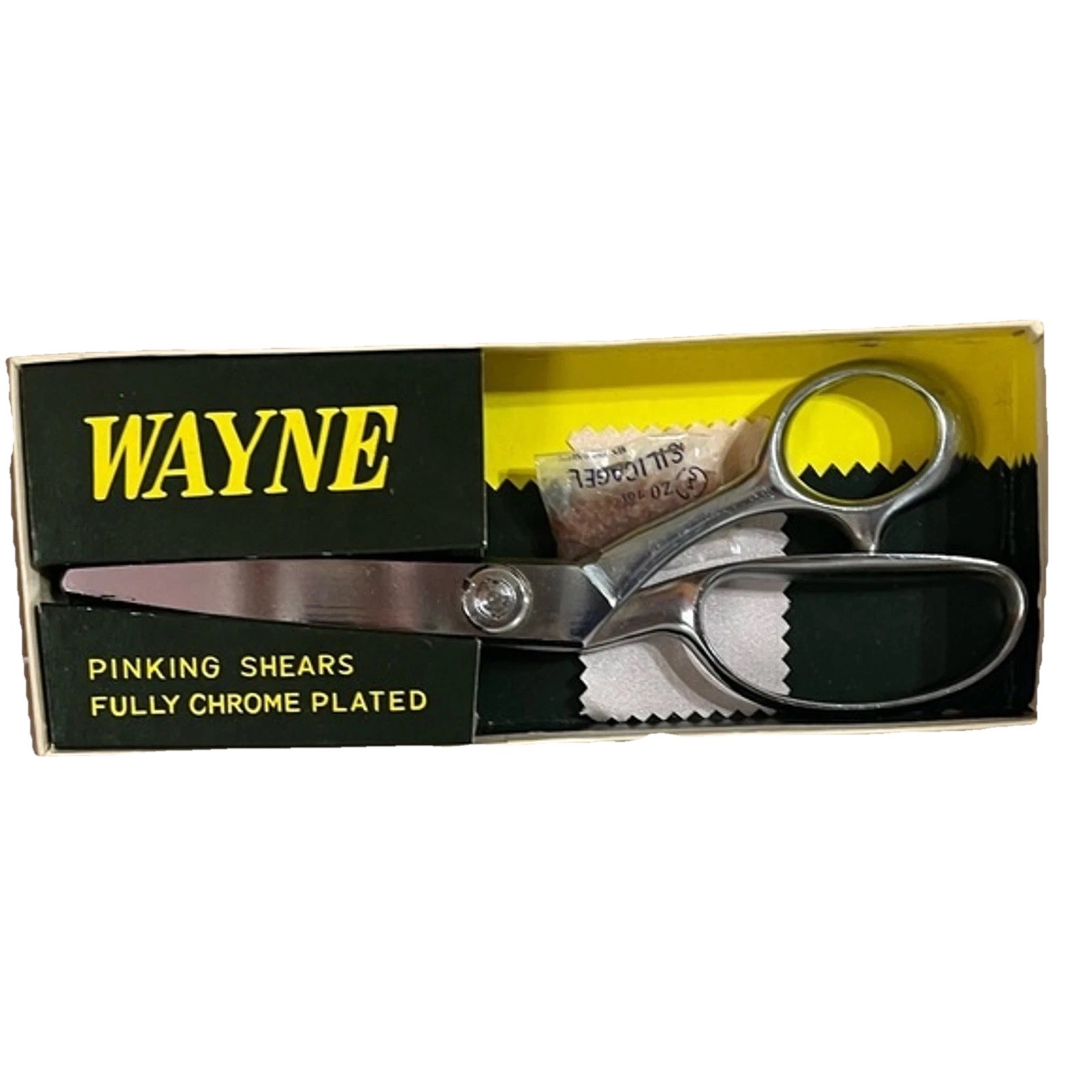 Vintage Wayne Pinking Shears Scissors Forged Steel Fully Chrome Plated 8”