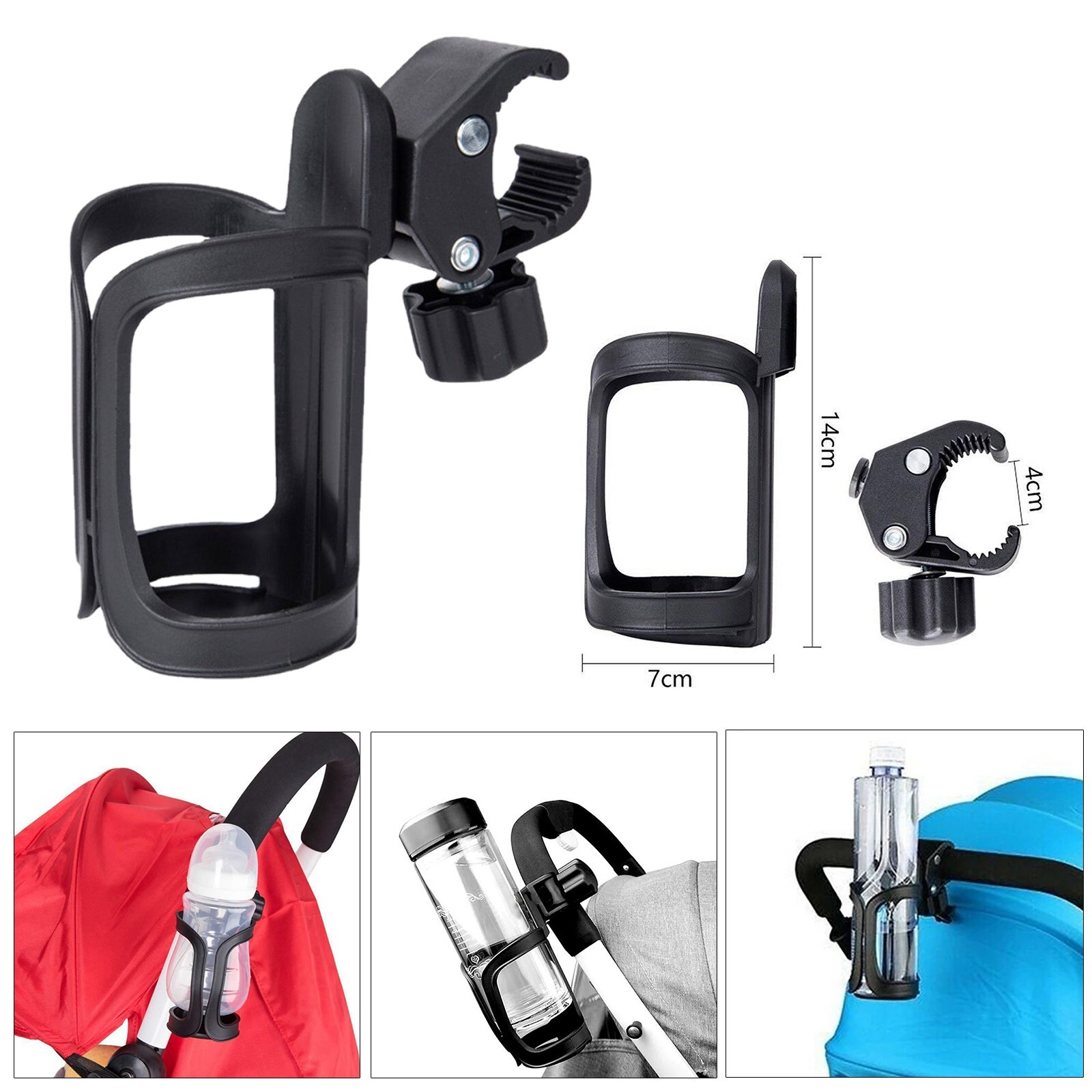 Universal Beverage Cup Holder 360° For Wheelchair Walker Rollator Bike Stroller