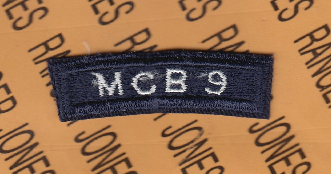 USN Navy Naval Mobile Construction Battalion MCB 9 Seabees Tab 2.5" arc patch