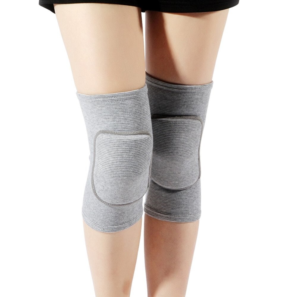 LZEEM Soft Knee Brace Support With Sponge (Gray, M) 1 Pair