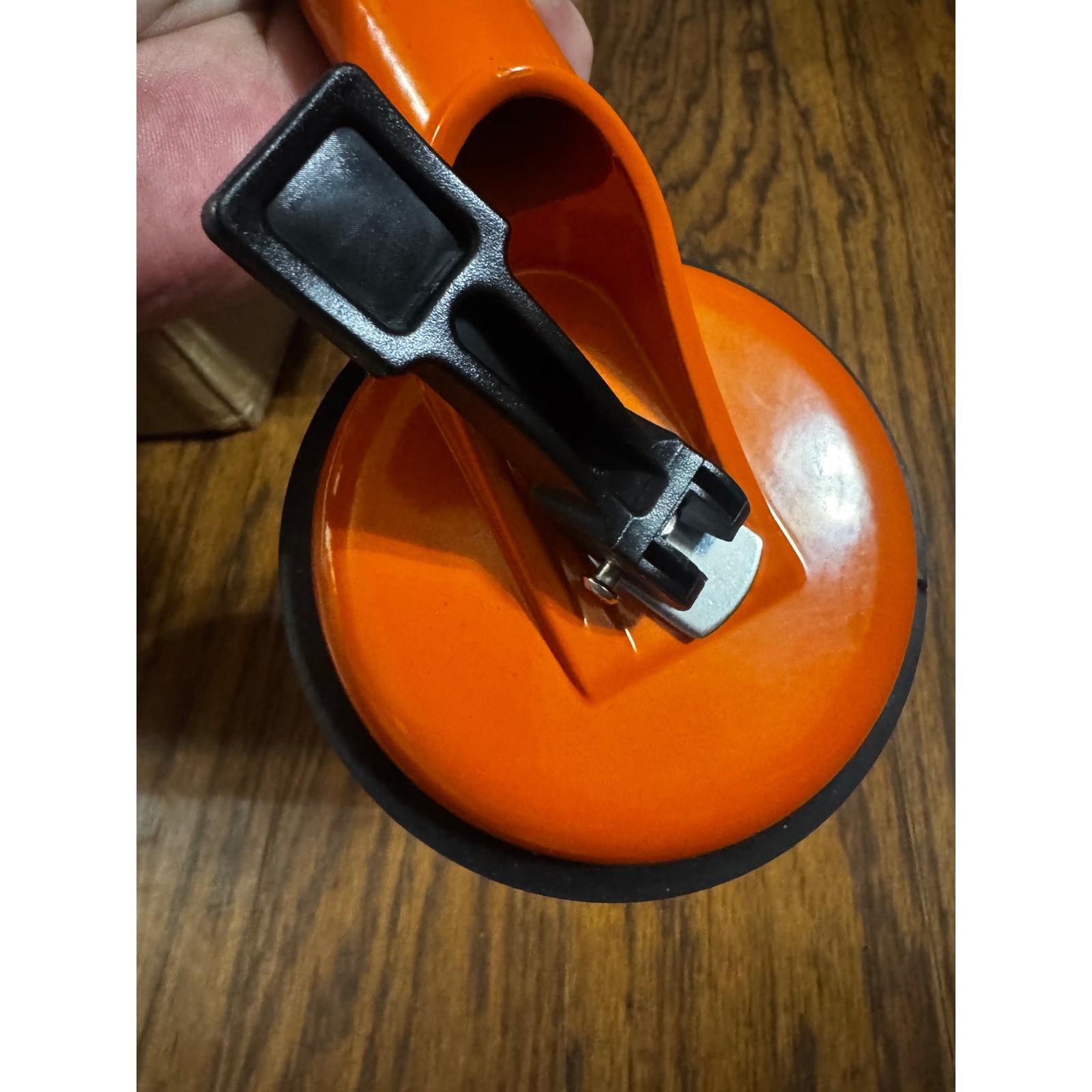 Double Suction Cup Lifter Glass Puller Heavy Duty Tile Mirror Handle Orange