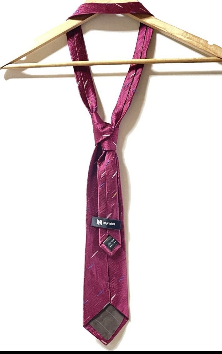 ① Issey Miyake Red Striped Tie