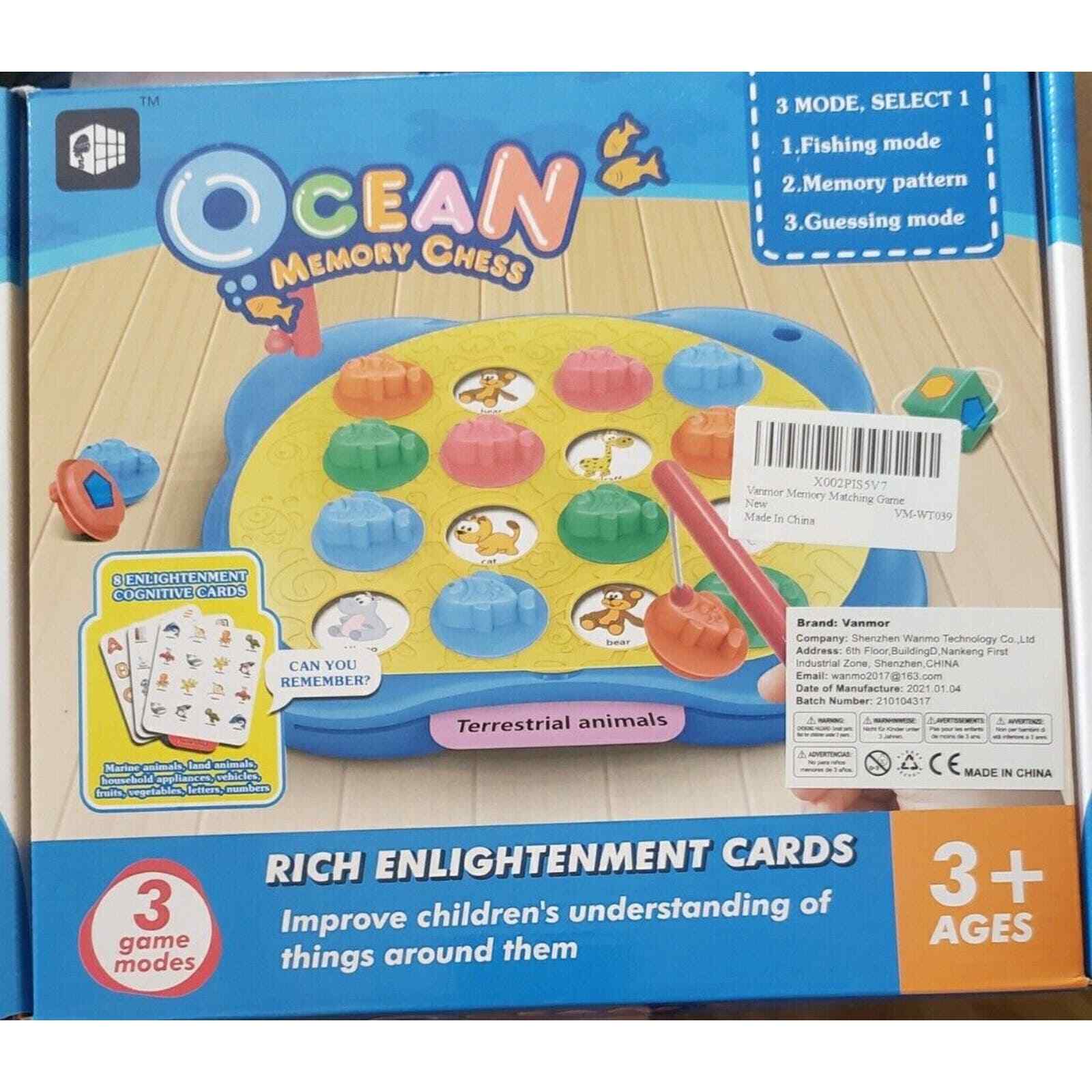 Ocean Memory Chess 3+ages 3 Kids Fun Game Modes