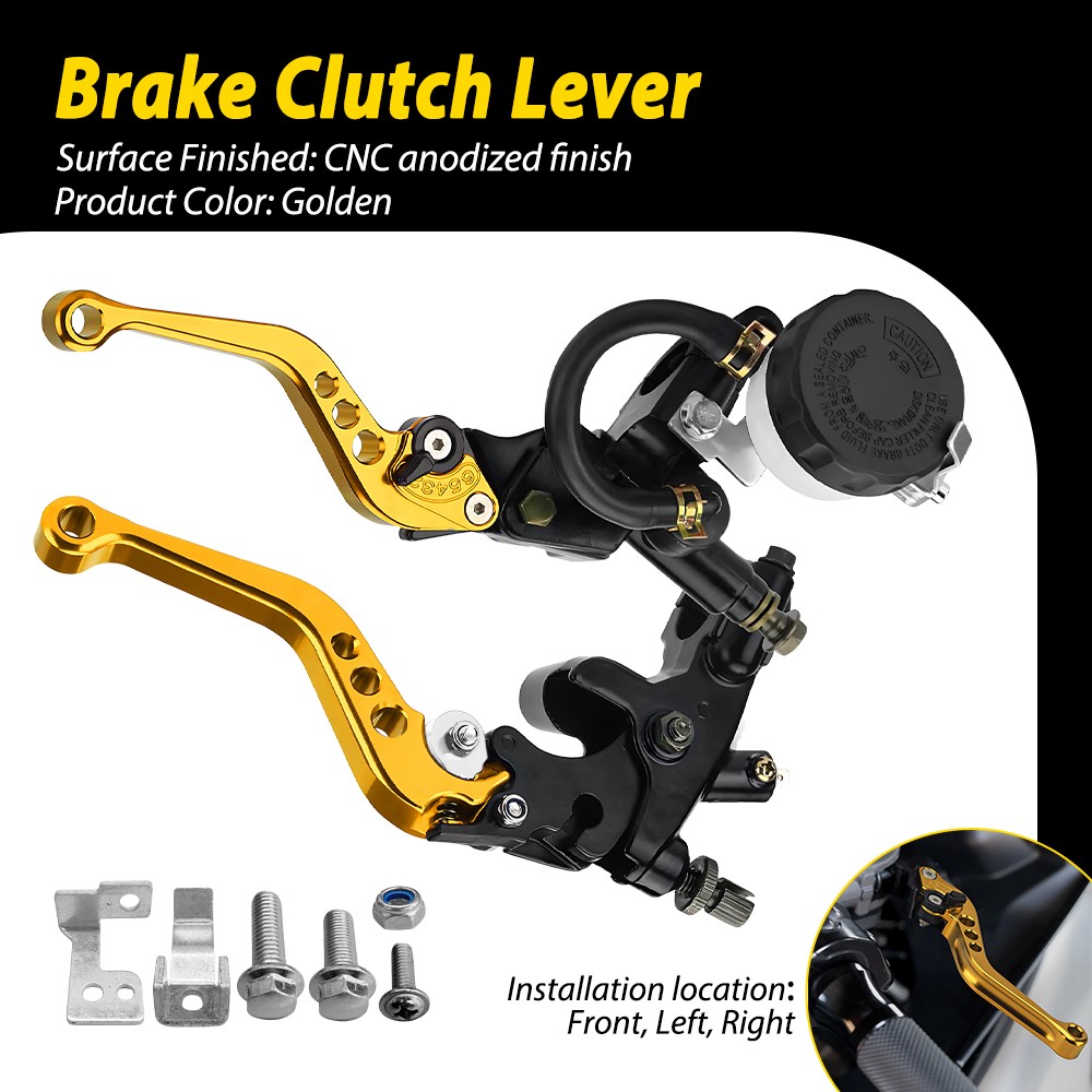 For Yamaha YZF R1 R6 YZF600R Brake Clutch Levers Master Cylinder Reservoir Gold