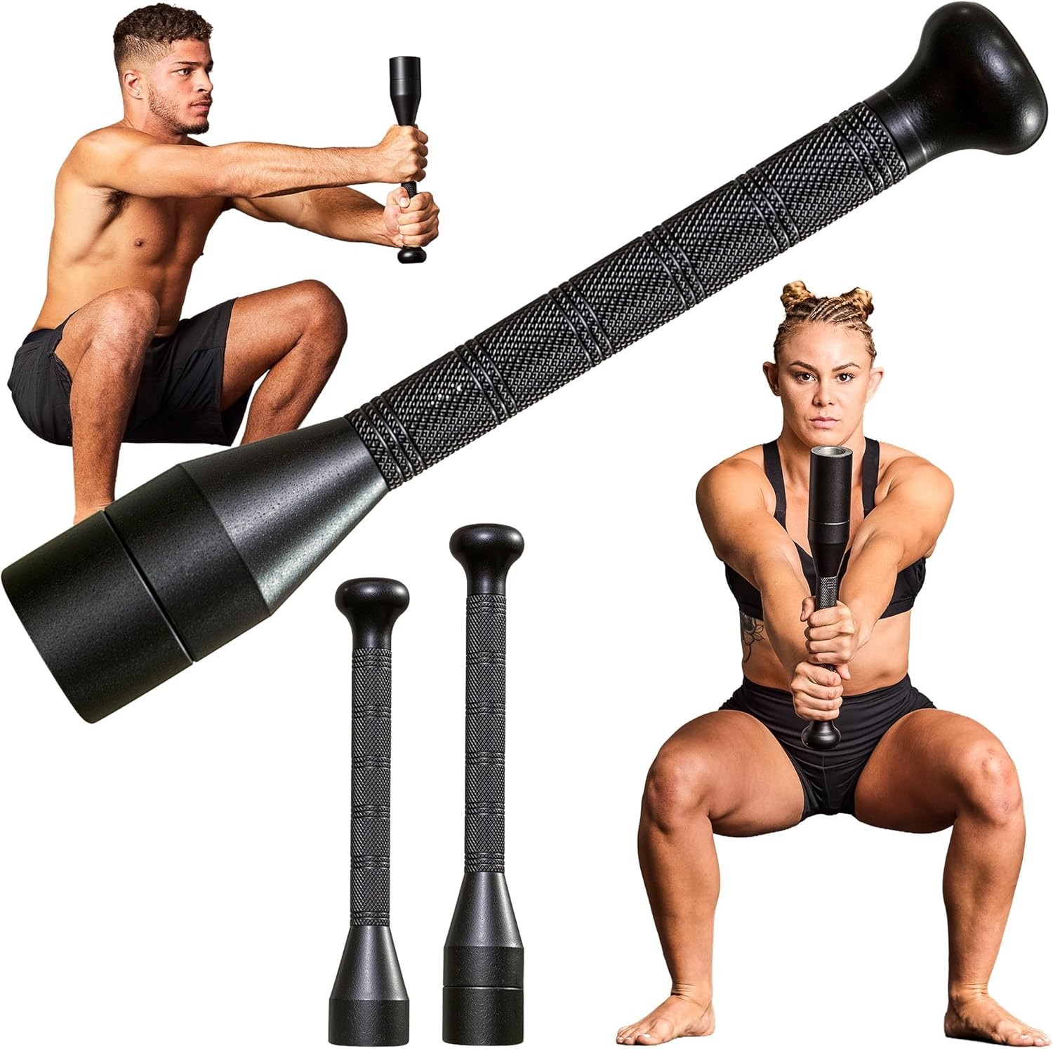 Steel Mace Bell for Training – 17 LB Total 6-Piece Steel Clubs Set – Mild Steel