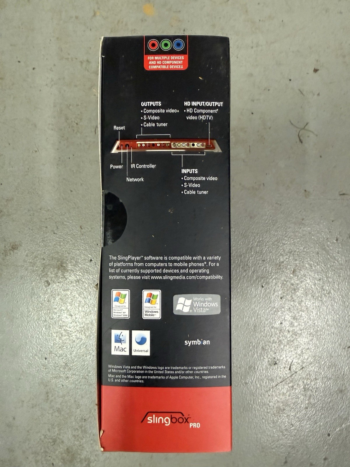 Slingbox PRO SB200-100 HD-Ready Box Multiple Inputs Ethernet Red/Black/Silver