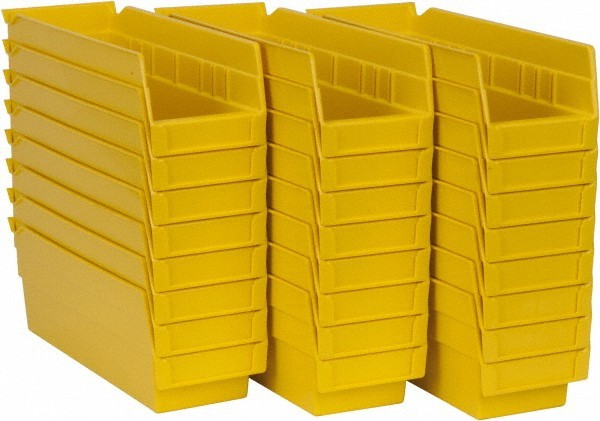 24 Count Akro-Mils 30120 Yellow Nesting Shelf Hopper Bins, 4-1/8" x 11-5/8" x 4"