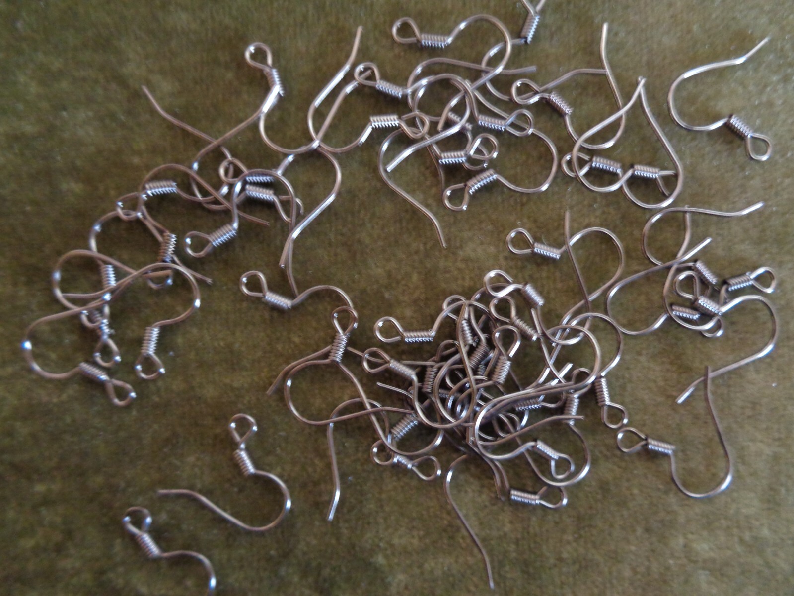 Ear wire, gunmetal-plated brass, 15mm fishhook with 2.5mm coil/ open loop.  60