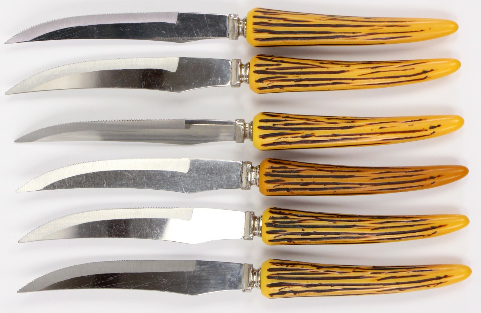 E. Parker Sheffield Stainless Cutlery Carving Set Knife Fork Sharpener 6 Knives