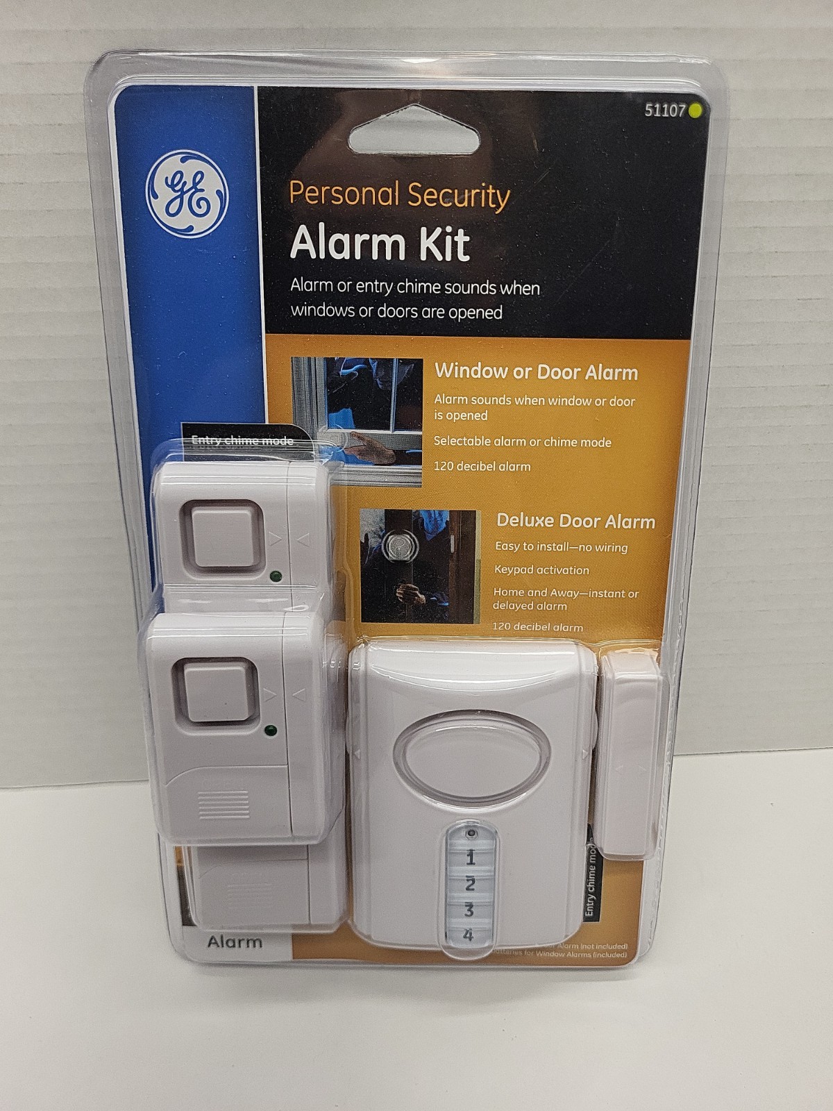 GE Window / Door Alarm Kit Personal Security Entry Chime Mode 51107 New